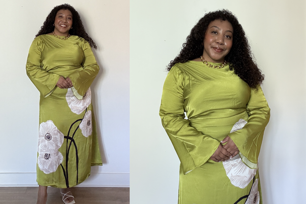 Monsoon Molly floral print satin dress wedding guest dress